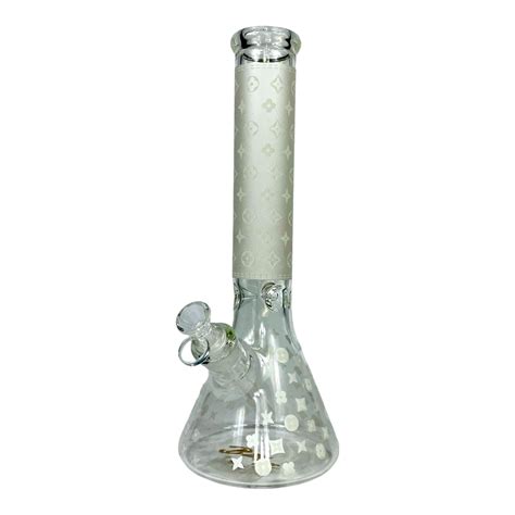 Glow in the Dark Louis Vuitton Beaker Bong 35cm White.